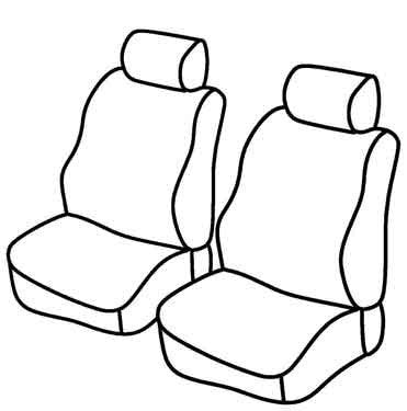 Set coprisedili Superior - Nero/Rosso - compatibile per Renault Kangoo (08/97>01/08) fino al 2003