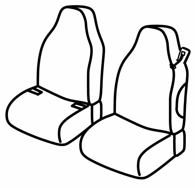 Set coprisedili Superior - Grigio/Nero - compatibile per Smart Fortwo (11/14>04/24)