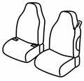 Set coprisedili Superior - Nero/Rosso - compatibile per Smart Fortwo (11/14>04/24)