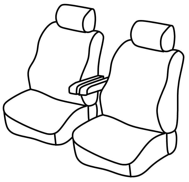 Set coprisedili Superior - Nero/Rosso - compatibile per Volkswagen Transporter T5 (04/03>03/15)