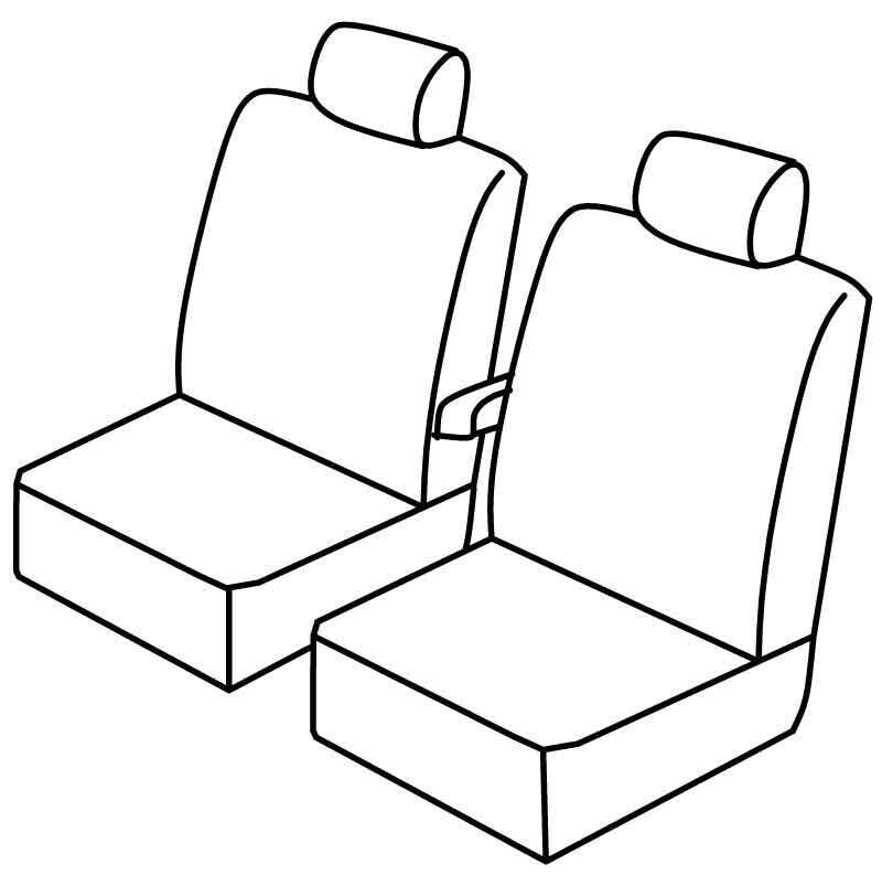 Set coprisedili Superior - Nero/Blu - compatibile per Volkswagen Crafter (04/06>12/16)