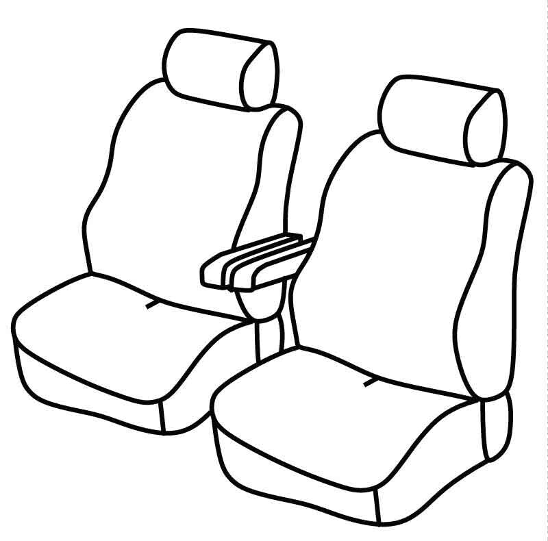 Set coprisedili Superior - Nero/Blu - compatibile per Volkswagen Transporter T5 (04/03>03/15) Dal 2009