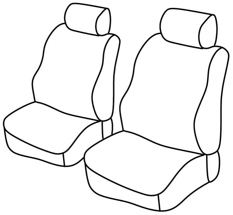 Set coprisedili Superior - Nero/Rosso - compatibile per Volkswagen Caddy (03/04>08/15)