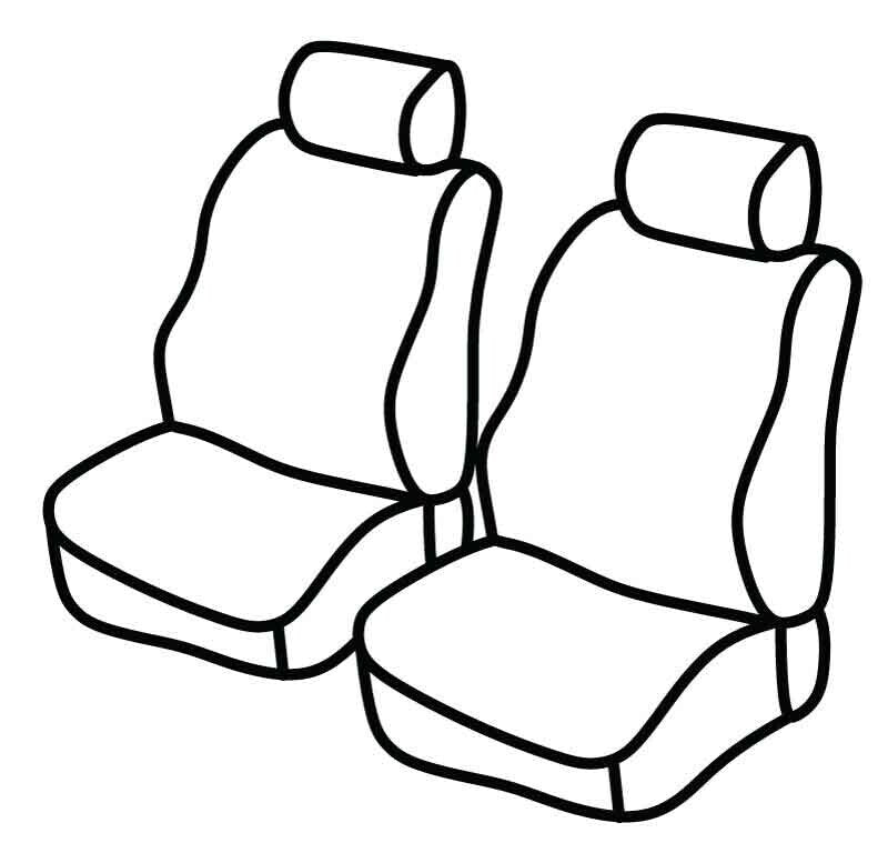 Set coprisedili Superior - Nero/Rosso - compatibile per Volkswagen Caddy (01/21>)
