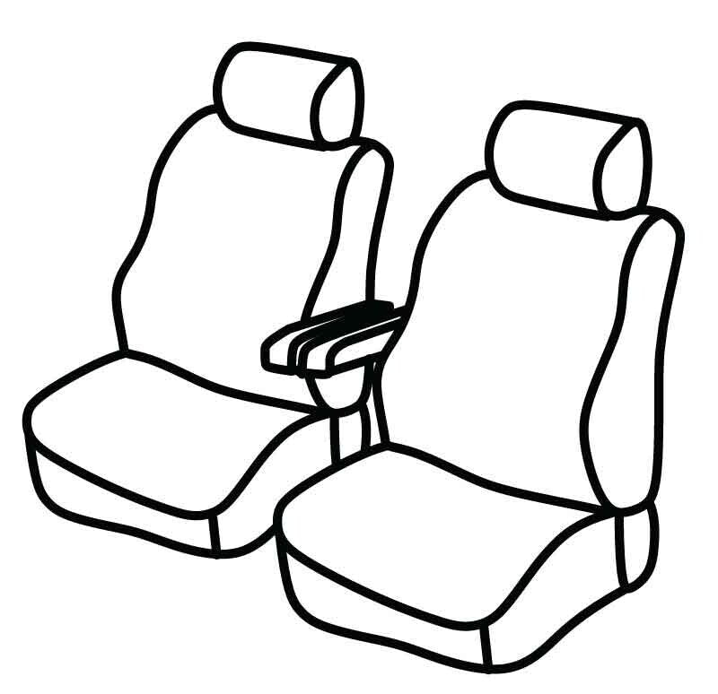 Set coprisedili Superior - Nero/Blu - compatibile per Volkswagen Caddy (01/21>)