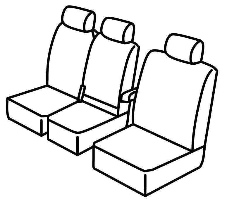 Set coprisedili Superior - Nero/Rosso - compatibile per Citroen Berlingo Van (04/08>05/18) - Peugeot Partner (04/08>08/18) Urban
