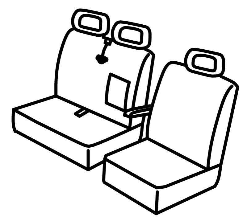 Set coprisedili Superior - Grigio/Nero - compatibile per Citroen Jumper (01/94>03/06) Dal 2002 - Fiat Ducato (07/94>06/06) Dal 2002 - Peugeot Boxer (02/94>03/06) Dal 2002
