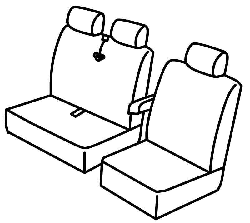 Set coprisedili Superior - Nero/Grigio - compatibile per Citroen Jumper (05/14>) - Fiat Ducato (05/14>) - Peugeot Boxer (05/14>)