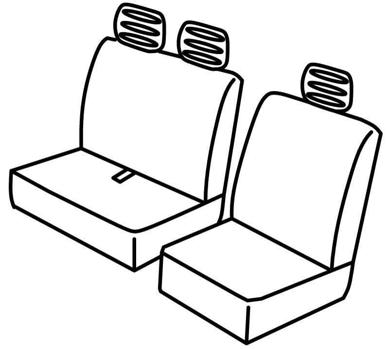 Set coprisedili Superior - Nero/Blu - compatibile per Fiat Scudo (01/95>12/06)