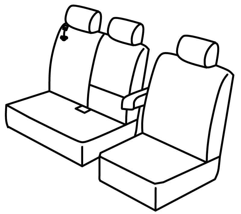 Set coprisedili Superior - Beige - compatibile per Fiat Doblò Cargo (01/15>07/22) - Opel Combo Cargo (04/12>08/18)