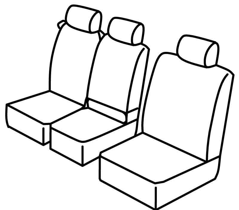 Set coprisedili Superior - Nocciola - compatibile per Ford Transit Connect (11/13>03/17)
