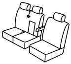 Set coprisedili Superior - Nero/Grigio - compatibile per Ford Transit Custom (10/12>08/23) Hybrid