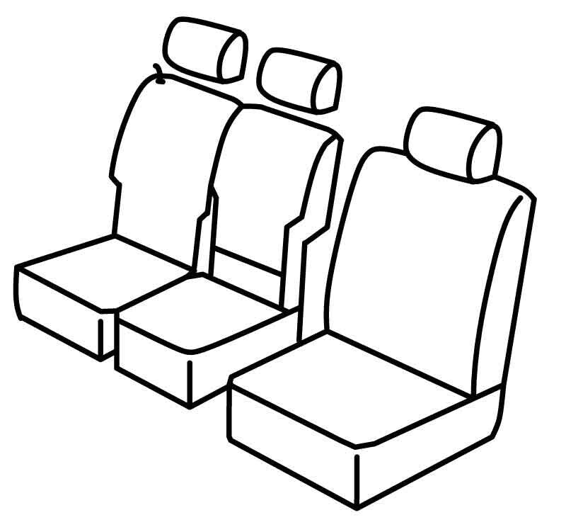 Set coprisedili Superior - Nero/Grigio - compatibile per Ford Transit Connect (04/17>09/24) Dal 2022> - Ford Transit Connect (09/24>) Dal 2022>
