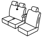 Set coprisedili Superior - Nero/Grigio - compatibile per Ford Transit Custom (09/23>) - Volkswagen Transporter T7 (03/25>)