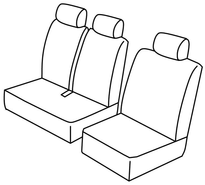 Set coprisedili Superior - Nero/Blu - compatibile per Mercedes Citan (10/12>08/21)