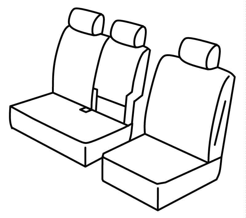 Set coprisedili Superior - Grigio/Nero - compatibile per Mercedes Citan (09/21>) - Renault Kangoo (06/21>)