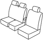 Set coprisedili Superior - Nero/Rosso - compatibile per Nissan Interstar (07/02>12/10)