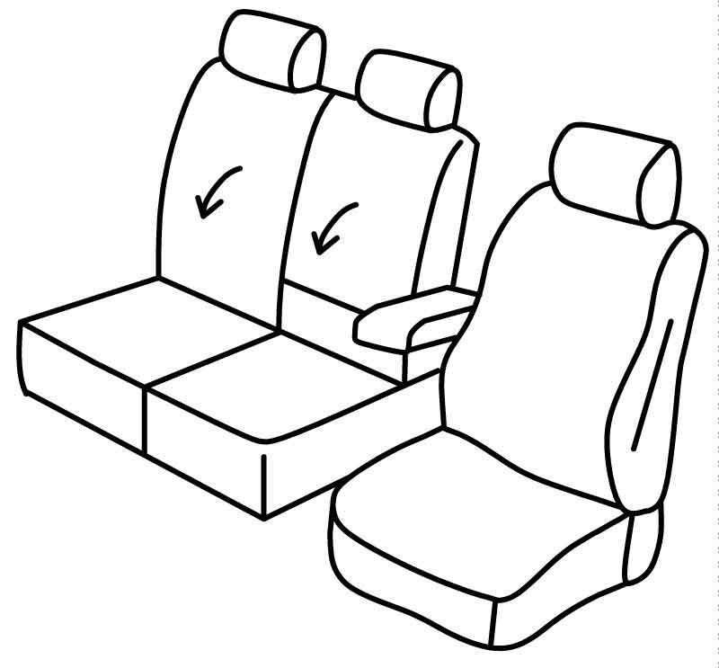 Set coprisedili Superior - Beige - compatibile per Citroen Berlingo Van (06/18>05/24) - Fiat Doblò Cargo (01/15>07/22) - Opel Combo Cargo (09/18>) - Peugeot Partner (09/18>)