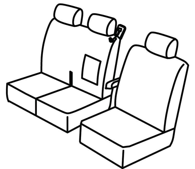 Set coprisedili Superior - Nero/Blu - compatibile per Peugeot Expert (04/16>)