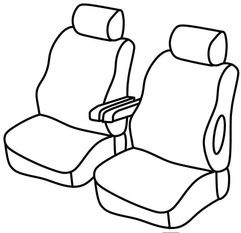 Set coprisedili Superior - Nero/Rosso - compatibile per Citroen Jumpy (01/07>03/16) - Peugeot Expert (01/07>03/16)