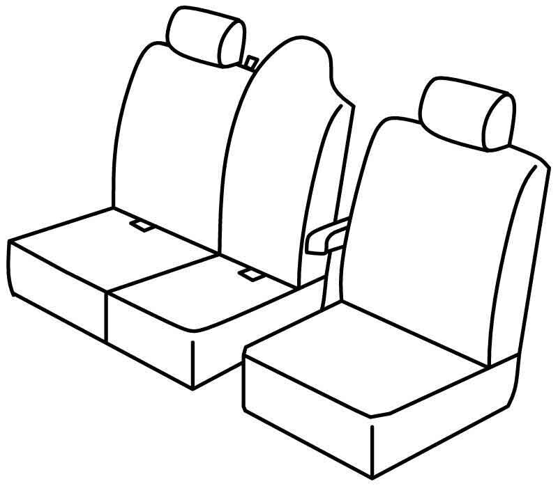 Set coprisedili Superior - Grigio/Nero - compatibile per Opel Movano (08/10>12/21) - Renault Master (02/10>06/24)