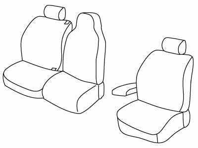 Set coprisedili Superior - Nero/Rosso - compatibile per Fiat Talento (05/16>) - Opel Vivaro (01/14>02/19) - Renault Trafic (06/14>)