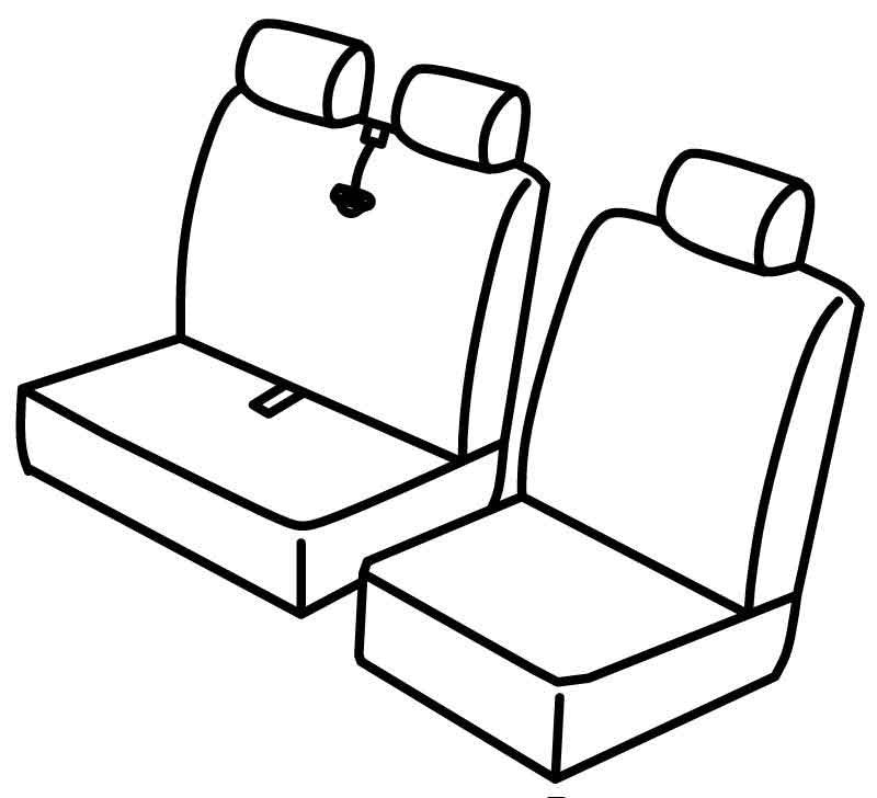 Set coprisedili Superior - Nero/Rosso - compatibile per Renault Trafic (08/06>05/14) dal 2006