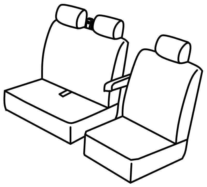 Set coprisedili Superior - Nero/Blu - compatibile per Opel Movano (08/10>12/21) - Renault Master (02/10>06/24)