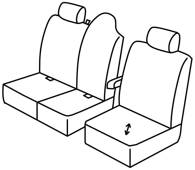 Set coprisedili Superior - Grigio/Nero - compatibile per Renault Master (09/19>06/24)