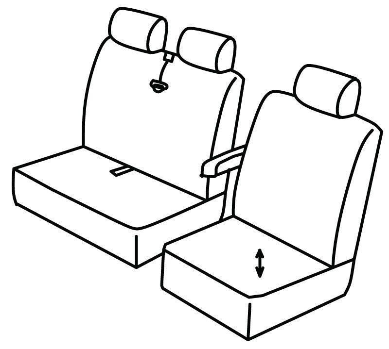 Set coprisedili Superior - Nero/Rosso - compatibile per Renault Master (09/19>06/24)