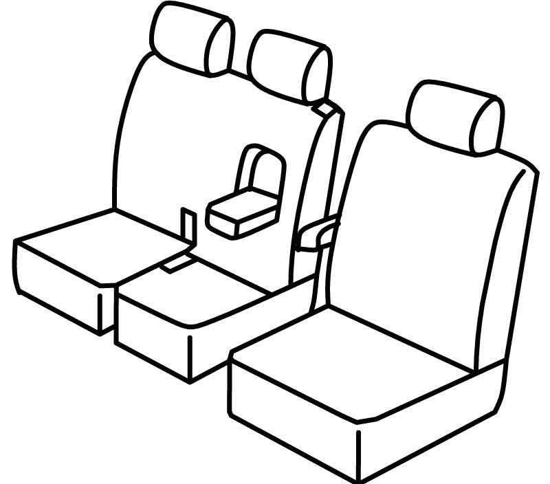 Set coprisedili Superior - Nero/Rosso - compatibile per Citroen Jumpy (04/16>) - Opel Vivaro (01/14>) - Toyota Proace (04/16>)