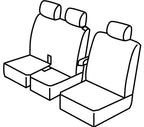 Set coprisedili Superior - Nero/Rosso - compatibile per Citroen Jumpy (04/16>) - Opel Vivaro (01/14>) - Toyota Proace (04/16>)