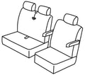 Set coprisedili Superior - Grigio/Nero - compatibile per Volkswagen Transporter T5 (04/03>03/15) Fino al 2010