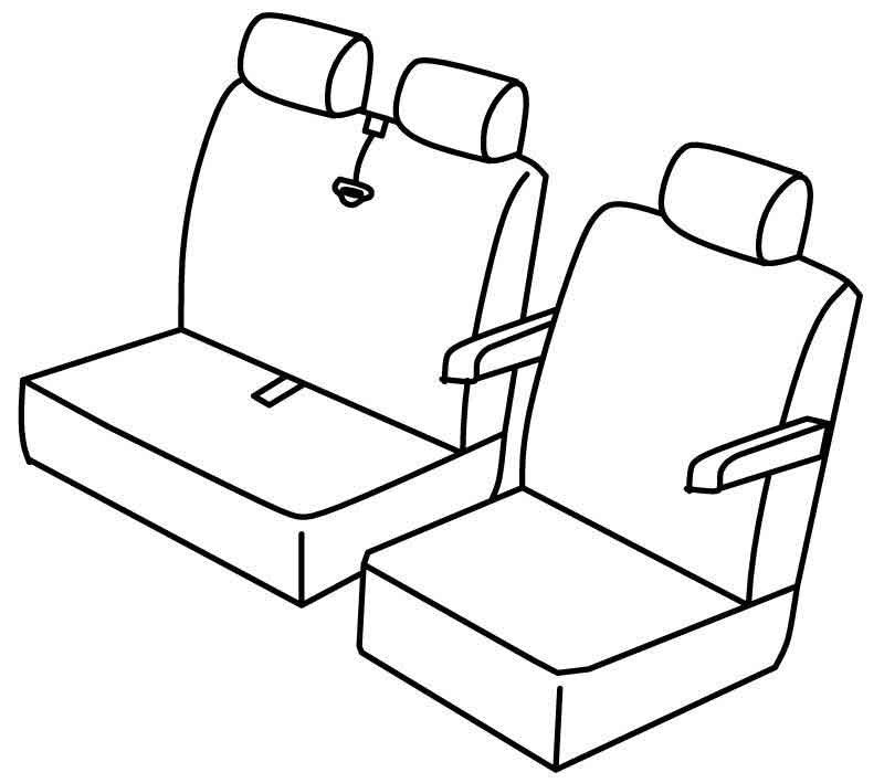 Set coprisedili Superior - Beige - compatibile per Volkswagen Transporter T5 (04/03>03/15) Fino al 2010