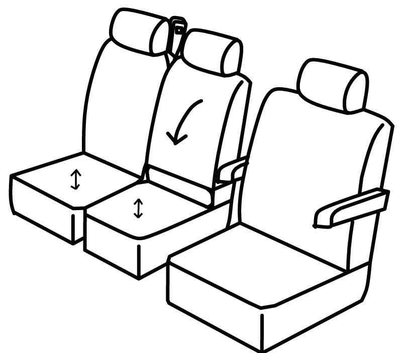 Set coprisedili Superior - Nero/Rosso - compatibile per Volkswagen Crafter (01/17>)