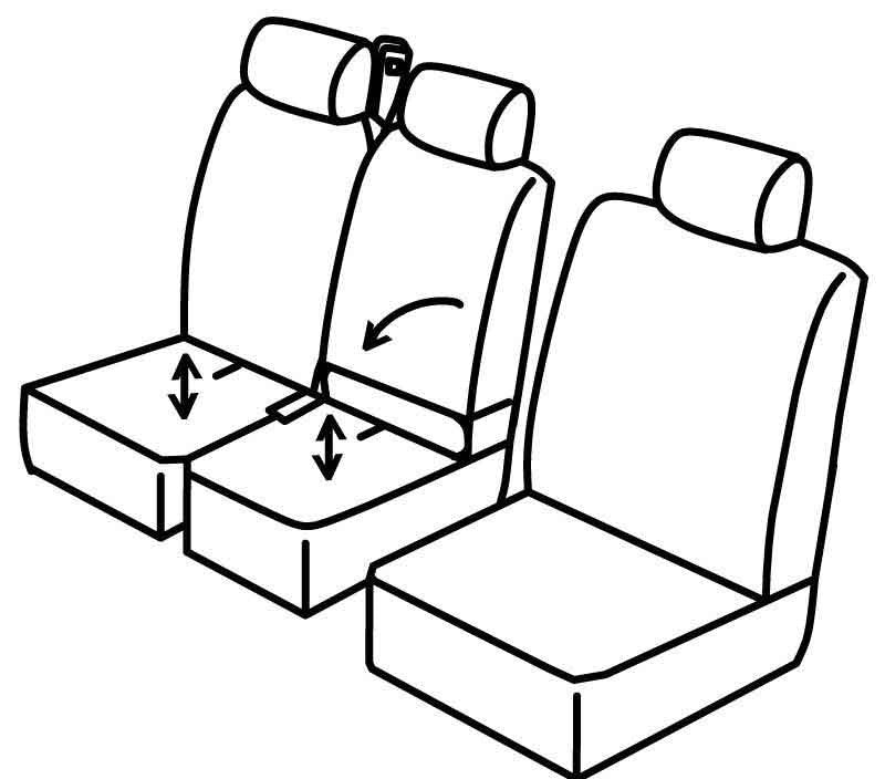 Set coprisedili Superior - Nero/Blu - compatibile per Volkswagen Crafter (01/17>)