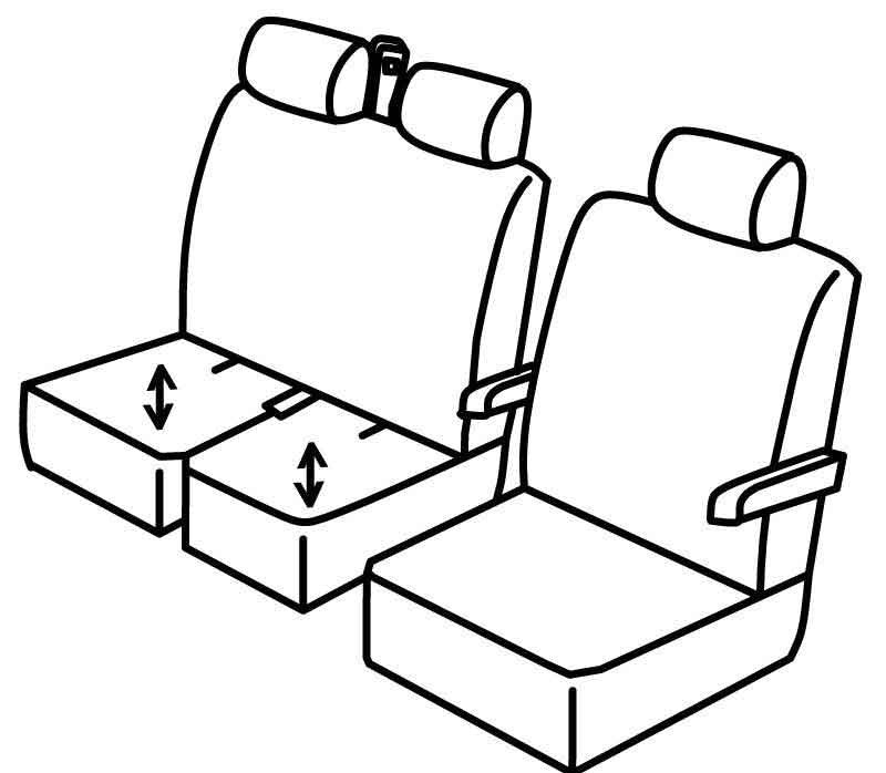 Set coprisedili Superior - Nero/Grigio - compatibile per Volkswagen Crafter (01/17>)