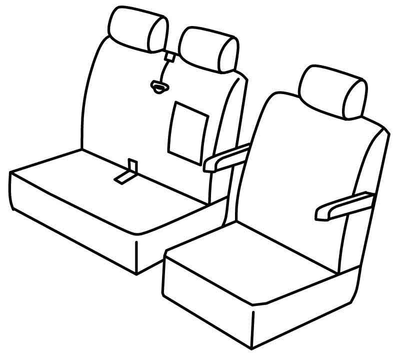 Set coprisedili Superior - Nocciola - compatibile per Volkswagen Multivan T6 (08/15>12/19) - Volkswagen Multivan T6.1 (01/20>12/24) - Volkswagen Transporter T6 (04/15>12/19) - Volkswagen Transporter T6.1 (01/20>12/24)