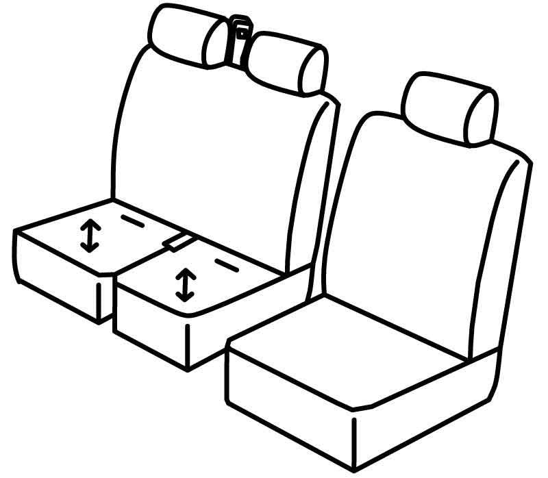 Set coprisedili Superior - Beige - compatibile per Volkswagen Crafter (01/17>)