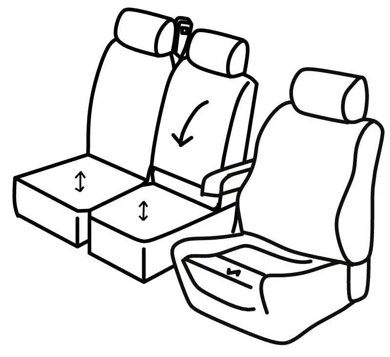 Set coprisedili Superior - Nero/Rosso - compatibile per Volkswagen Crafter (01/17>)