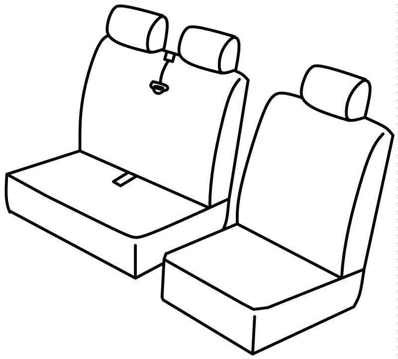 Set coprisedili Superior - Nero/Grigio - compatibile per Iveco Daily (05/99>04/06)