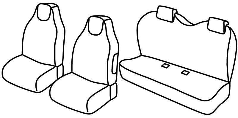 Set coprisedili Superior - Nero/Blu - compatibile per Citroen C1 3p (05/05>02/12) - Citroen C1 5p (05/05>02/12) - Peugeot 107 3p (07/05>02/12) - Peugeot 107 5p (07/05>02/12) - Toyota Aygo 3p (09/05>02/12) - Toyota Aygo 5p (09/05>02/12)
