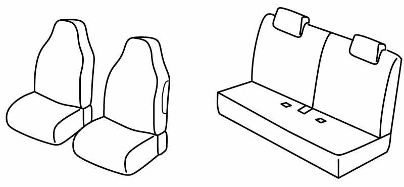 Set coprisedili Superior - Nero/Grigio - compatibile per Citroen C1 5p (06/14>12/21) - Citroen C1 Airscape 5p (06/14>05/18)