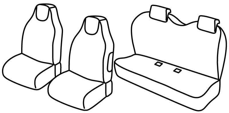Set coprisedili Superior - Nero/Rosso - compatibile per Citroen C1 3p (03/12>05/14) - Citroen C1 5p (03/12>05/14) - Peugeot 107 3p (03/12>12/14) - Peugeot 107 5p (03/12>12/14) - Toyota Aygo 3p (03/12>05/14) - Toyota Aygo 5p (03/12>05/14)