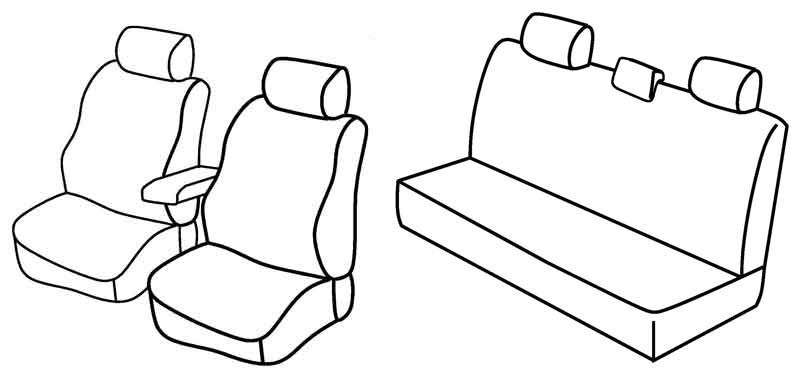 Set coprisedili Superior - Nero/Blu - compatibile per Dacia Duster (06/12>11/16)