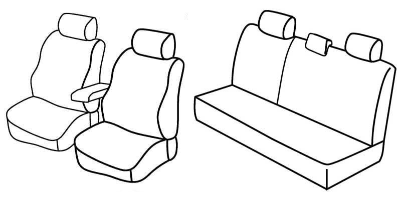 Set coprisedili Superior - Nero/Blu - compatibile per Dacia Duster (12/16>01/18)