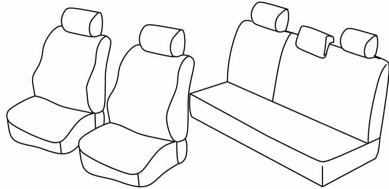Set coprisedili Superior - Nero/Grigio - compatibile per Dacia Sandero (09/08>12/12) - Dacia Sandero Stepway (07/09>12/12)