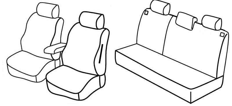 Set coprisedili Superior - Nero/Rosso - compatibile per Dacia Sandero (01/13>01/21) - Dacia Sandero Stepway (01/13>01/21)