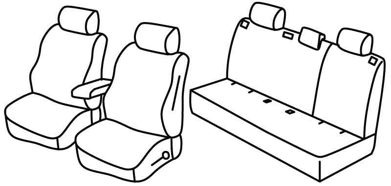 Set coprisedili Superior - Nero/Rosso - compatibile per Dacia Sandero Stepway (02/21>) Urban