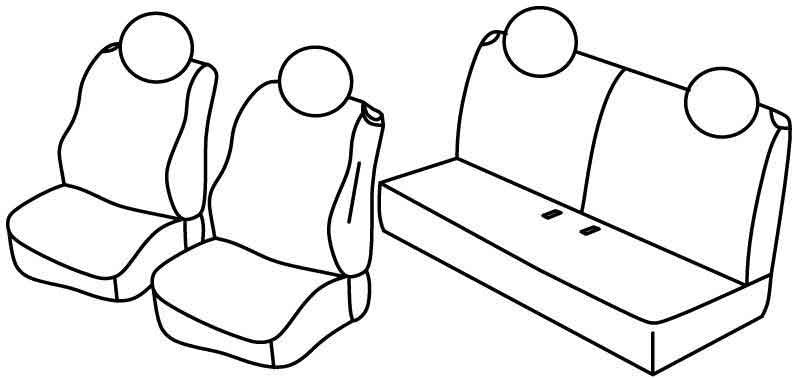 Set coprisedili Superior - Nero/Grigio - compatibile per Fiat 500 (07/07>06/15) - Fiat 500 Hybrid (07/19>11/24) - Fiat 500C (07/09>06/15) - Fiat 500C (07/19>08/20)